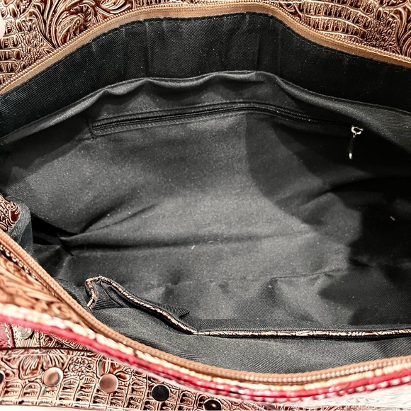 P&G Western Red & Gold w/Rhinestone Accents Shoulder Bag NWT - Picture 11 of 16